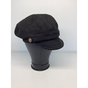 Black Cadet Style Women’s Hat Button Trim